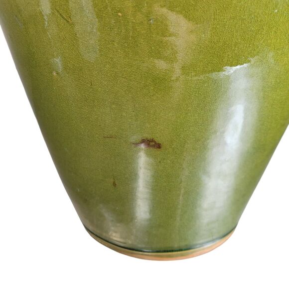 Vintage J. Willfred Green Ceramic Vase With Raised Grape Design Large 19.5" Tall - Picture 8 of 10